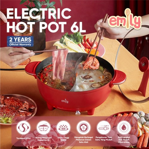 Emily Electric Double Sided Hot Pot 6L / Panci Sekat Dua Sisi EHP-12202